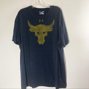 Under Armour X The Rock Longhorns Shirt Size XL Crossover Wrestling EUC